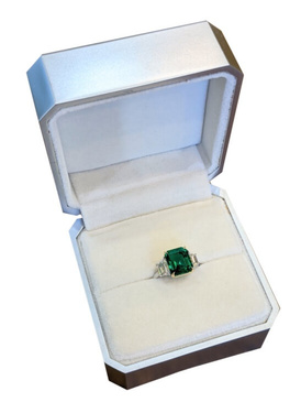 Emerald rings in The Natural Emerald Company custom made packaging